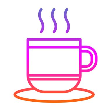 sıcak kahve simgesi, vektör illüstrasyonu