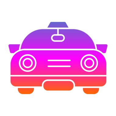 düz taksi araba simgesi resimleme tasarımı