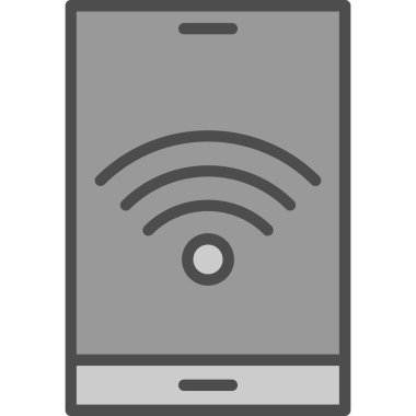 wifi sembollü tablet pc, vektör illüstrasyonu, kablosuz simge