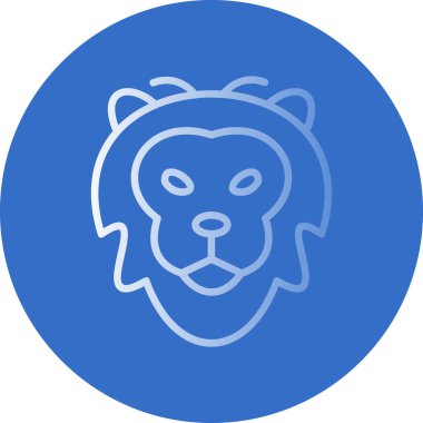 Aslan başı simgesi, vektör illüstrasyonu basit tasarım