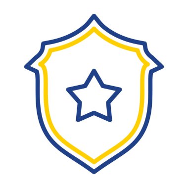 Yıldız simgesi ile kalkan, çizgi biçimi