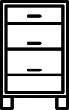 Çekmeceler, mobilya simgesi, basit illüstrasyon 