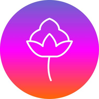 Pamuk çiçek simgesinin vektör illüstrasyonu 