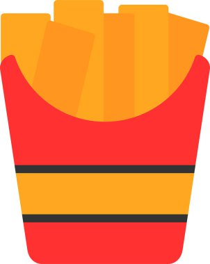 Patates kızartması simgesi, vektör illüstrasyon tasarımı