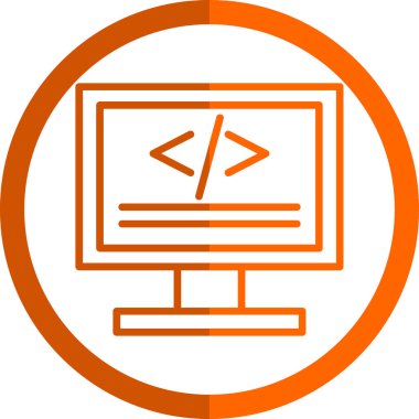 Kod işareti. Kodlama simgesi. vektör illüstrasyonu