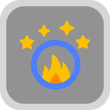 Ateş ikonu halkası, vektör illüstrasyonu 