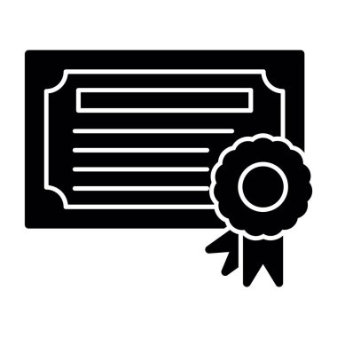 Sertifika simgesi, eğitim konsepti, vektör illüstrasyonu