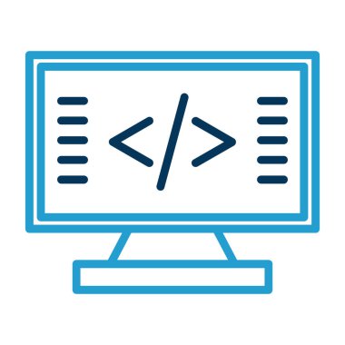 Kod işareti. Kodlama simgesi. vektör illüstrasyonu