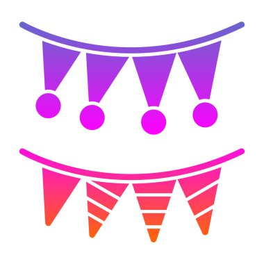 karnaval çelenkleri simgesi, vektör illüstrasyonu