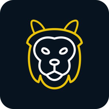 Aslan etobur simgesi, basit vektör illüstrasyonu 