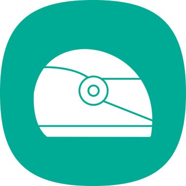 Kask simgesi basit tasarım illüstrasyonu 