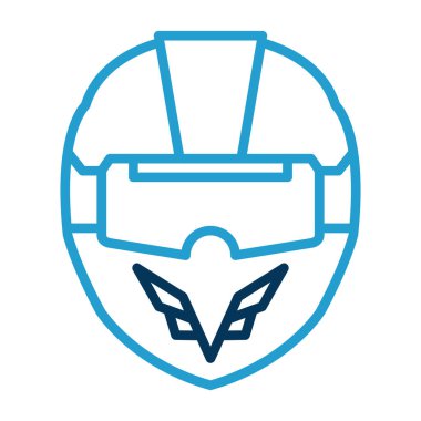 VR Yarış Miğferi ikon vektör illüstrasyonu