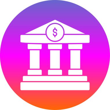 Banka bina simgesini, basit vektör çizim 