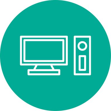 pc bilgisayar simgesinin vektör illüstrasyonu 