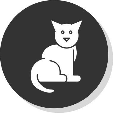 Kedi. Web simgesi vektör illüstrasyonu