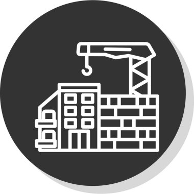 Bina vinci ve inşaat ikonu. Yapı ve mimari tema vektörü illüstrasyonu