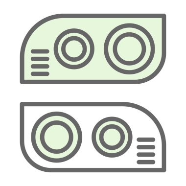 İki Araba Işıkları simgesi, vektör illüstrasyonu