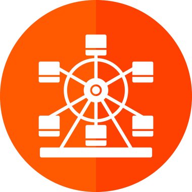 Dönme dolap ağ simgesi, vektör illüstrasyonu 