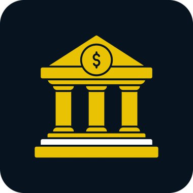 Banka binası vektör simgesi. biçim düz semboldür 