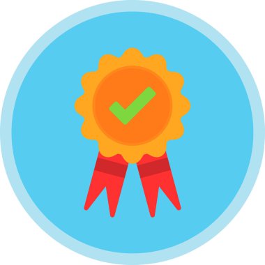 Madalya simgesi, vektör illüstrasyonu beyaz arkaplanda izole edildi