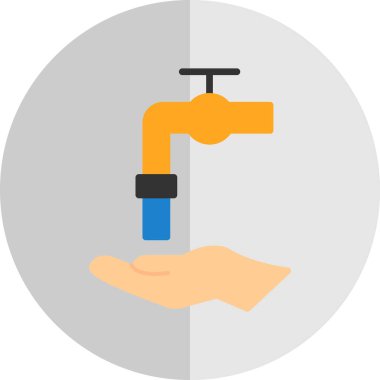 Su musluk düz vektör simgesi