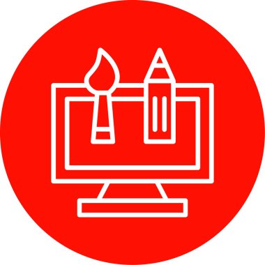 Bir kalem ve dizüstü bilgisayarın vektör çizimi