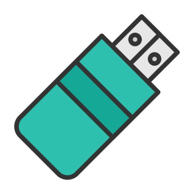 Usb satır simgesi. Tasarım için web şarkısı.