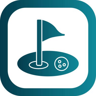 golf ikonu vektör illüstrasyonu