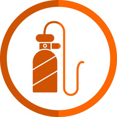 Oksijen tankı simgesi basit tasarım çizimi