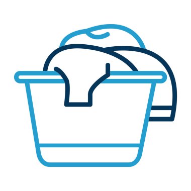 çamaşır sepeti vektör çizimi tasarımı