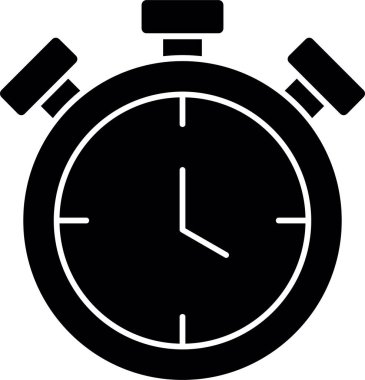 Zamanlayıcı simgesi vektörü. düz tasarım çizimi