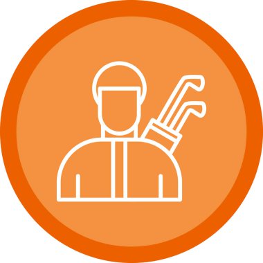 Golfçü web simgesi, vektör illüstrasyonu 