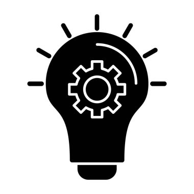 fikir glyph düz vektör simgesi