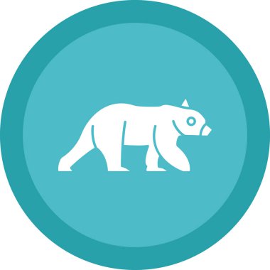 Ayı yassı simgesi, vektör illüstrasyonu