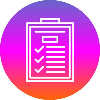 Kontrol listesi simgesinin vektör illüstrasyonu 