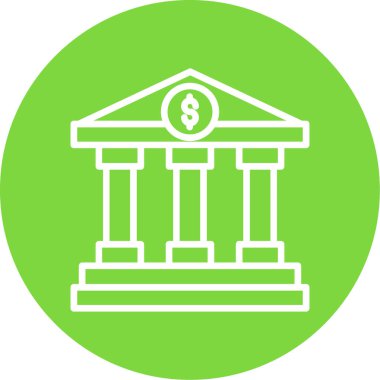 Banka bina simgesini, basit vektör çizim 