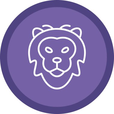 Aslan başı simgesi, vektör illüstrasyonu basit tasarım