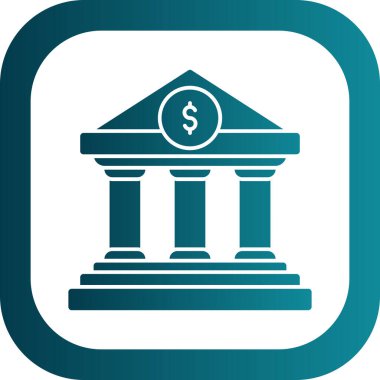 Banka binası vektör simgesi. biçim düz semboldür 