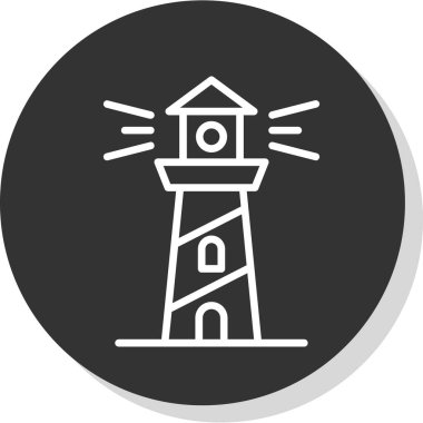 deniz feneri web simgesi, vektör illüstrasyonu 