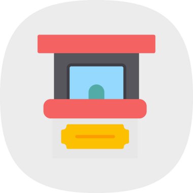 Bilet Ofisi simgesi vektör illüstrasyonu