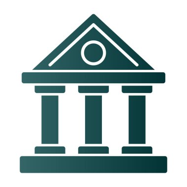 Banka binası. Web simgesi basit illüstrasyon