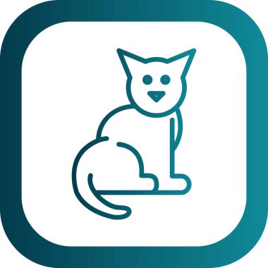 Kedi. Web simgesi vektör illüstrasyonu