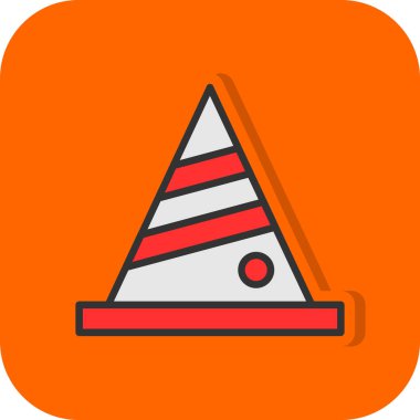 triangle cone flat vector icon design