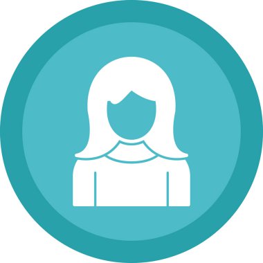 kız düz simgesi, vektör illüstrasyonu