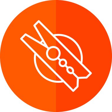 Clothespin düz simgesinin vektör illüstrasyonu 