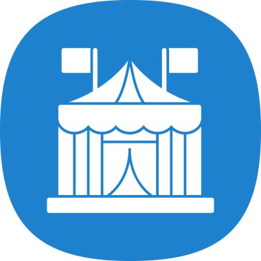 Sirk çadırı simgesi basit tasarım illüstrasyonu