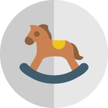 Sallanan at oyuncağı simgesi, vektör illüstrasyonu