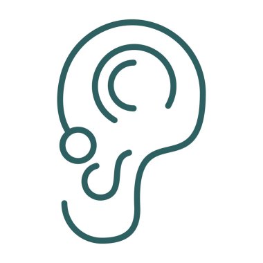 İnsan kulak ikonu. İnce çizgi tarzı illüstrasyon. vektör tasarımı.