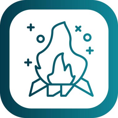 Şenlik ateşi. Web simgesi basit tasarım