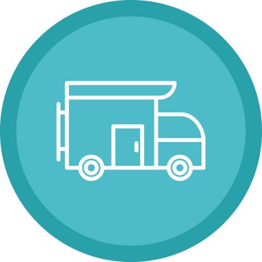 Camper van simge vektör çizim